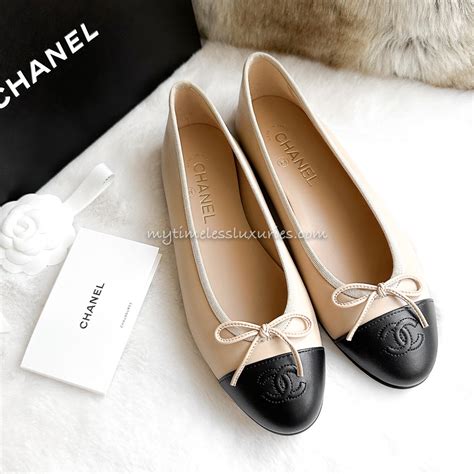 beige chanel flats|Chanel ballerina flats.